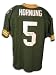 Autographed Paul Hornung Green Bay Packers Throwback Green Jersey Inscribed Hof 86