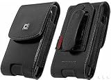 Ipod Touch Premium High Grade Leather Vertical Case Removable Clip Magnetic Closure Black Spring And Swivel Clip