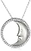 10k Choice of White or Yellow Gold Diamond Moon and Circle Pendant (1/10 cttw, I-J Color, I3 Clarity)