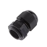 【ノーブランド品】10pcs　PG11　黒い　プラスチック製　IP68防水　ケーブルグランドコネクタ　5-10mm