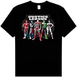  : Justice League Kids Size THE BIG FIVE Youth Black T-shirt Tee Shirt