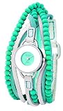 Kahuna KW06018L Ladies Watch with White & Aqua Multi Thong Strap in Suede and Leather