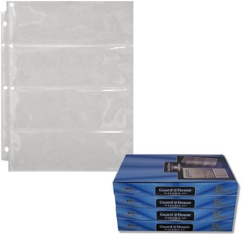 4 Pocket Currency Storage Pages for Modern Bills Box of 100 GuardHouse Shield by GuardHouse Shield