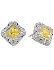Judith Ripka "Estate" Ear Stone Yellow Stud Earrings
