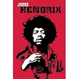 Jimi Hendrix (Red Background) Music Poster Print