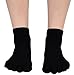 Mato & Hash 5-Toe Exercise Barefoot Feel Yoga Toe Socks With Full Grip - Black CA7000GR S/M