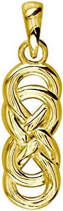 Medium Thick Double Infinity Symbol Charm, Best Friends Forever Charm, Sisters Charm, 6.5mmx17mm in 14K yellow gold
