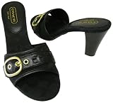 COACH KAMILAH BLACK SIGNATURE SLIDES SHOES NEW