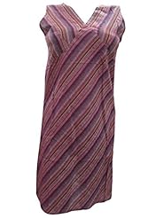 V-neck Vintage Sleeveless Cotton  Dress