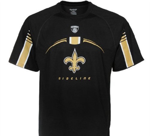 New Orleans Saints Reebok Sideline Gun Show Performance Speedwick Black T-Shirt - XXL