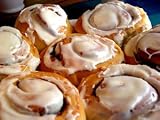 Gourmet Food : Cinnamon Buns with White Fondant Frosting Dessert (1 Large Mix)