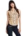 True Religion Women's Sleeveless Lonestar Cropped Western Shirt, Sycamore, X-Small