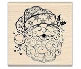 Inkadinkado Wood Mounted Rubber Stamp O, Filigree Santa 41ub OxoKNL. SL160 Inkadinkado Wood Mounted Rubber Stamp O, Filigree Santa