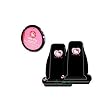 A Set of 2 Front Universal Fit Bucket Seat Cover and Steering Wheel Covver - Sanrio Hello Kitty Hearts