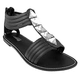 Capelli New York Ladies Pu Multi Strap Gladiator Sandal W/ Gem Trimming