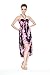 Women's Hawaiian Butterfly Luau Dress in Black Pink Panel Hibiscus Palm Print
