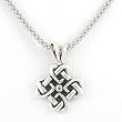 Celtic Love Knot Pendant in Sterling Silver on an 18" Popcorn Chain, #8262