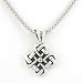 Celtic Love Knot Pendant in Sterling Silver on an 18 Rhodium and Sterling Popcorn Chain for Men or Women, #8262