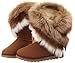 Womens Winter Suede (leather) Snow Ankle Boots Faux Fur Flat Shoes
