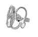 STERLING SILVER ALL CLEAR CZ CIRCLE RING - RHODIUM PLATED.