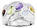 1.71CTW BLUE TOPAZ AMETHYST GARNET CITRINE AND PERIDOT PLATINUM OVER STERLING SILVER RING