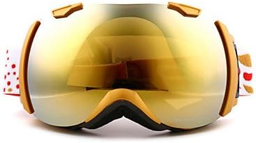 naluo BASTO Classic Windproof Golden Frame Mirror Lens Skiing Snow Goggles
