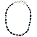 ShalinCraft Chain Necklace In Lapis Gemstone Healing Beads Handmade Jewelry India Length 18.25 inches (gnklc145)