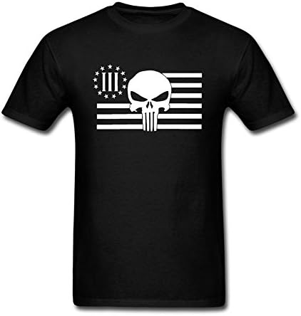 Wesi The Punisher Men's No Sweat Men T-shirt Black XXXL Short Sleeve