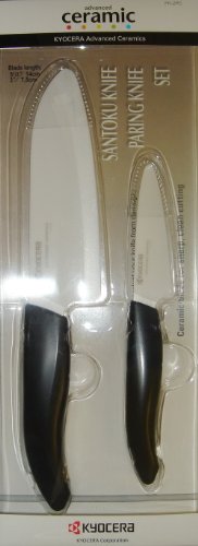 Kyocera Revolution Series Paring and Santoku Knife Set, White Blade