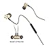 Headphones,Magnet Attraction in-Ear Earbuds Headset with Mic Microphone and Volume Control Heavy Stereo Bass with 3.5mm Jack (Golden)