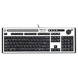 Fellowes Slimline Antimicrobial Multimedia Keyboard 122 Keys Black/Silver