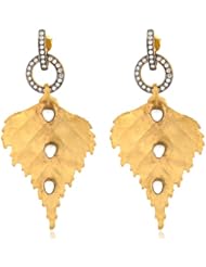 Gold Plated Vermile Sterling Silver Leaf New Style Layered Dangle Earring Jewelry