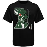 NBA Majestic Brandon Jennings Milwaukee Bucks Logo Man T-Shirt - Black (Medium)