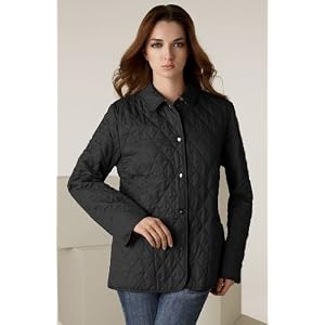 Burberry Logo Snap Check Lining Quilted Jacket, Black, L
