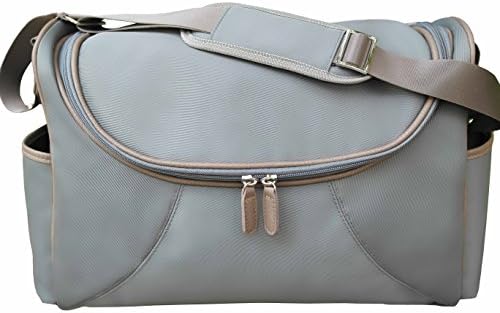 Messenger Diaper Bag with a Padding Changing Pad, Insulated Bottle Holder and a Drawstring Sac Included