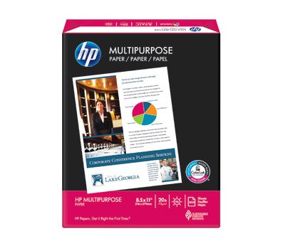 HP Multipurpose Paper, 96 Bright, 2500 Sheets/Case, 8 1/2