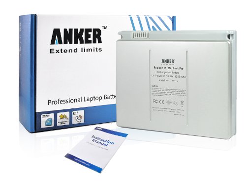 Anker® New Laptop Battery for Apple A1175 A1211 A1226 A1260 A1150, Aluminum Body as original (not plastic) [Li-Polymer 6-cell 5200mAh] - Silver