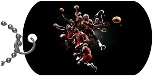 Michael Jordan Dog Tag Dimensions 1.3X2.2X0.1 inches ,Comes with 30" inches beads chain pendant necklace