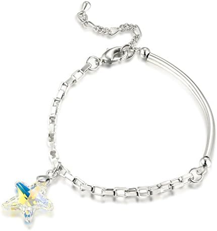 Old Rubin Old Rubin "THE LOVE OF STARFISH" new Austria white gold plated bracelet with SWAROVSKI ELEMENTS Aurora Borealis starfish shape crystal pendant