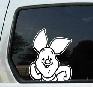 Piglet - Auto - Decal - Sticker - White - (5 inches) Window Sticker for Car, Truck, Motorcycle, Laptop, Ipad, Wall (Piglet)