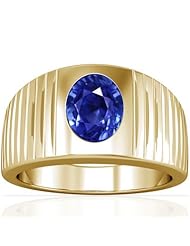 14K Yellow Gold Oval Cut Blue Sapphire Solitaire Ring (GIA Certificate)