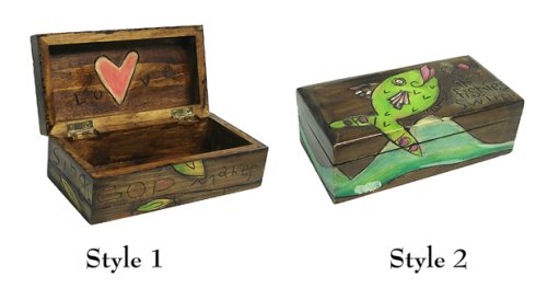 Set Of 2 Kathy Lande Religious Love Wooden Trinket Keepsake Boxes
