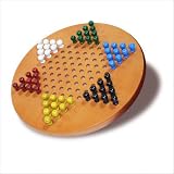 WE Games Solid Wood Chinese Checkers with Wooden Pegs - 11.5 inch Diameter