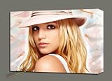 BRITNEY SPEARS MIXED MEDIA ACRYLIC OIL PAINTING ON CANVAS FRAMED WITH GALLERY WRAP STYLE 28X20