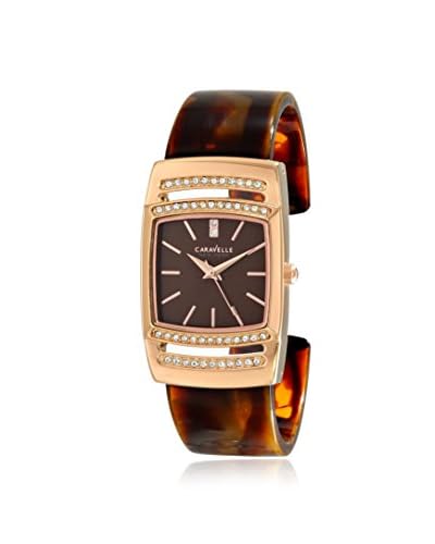 Caravelle by Bulova Women’s 44L150 Brown Marble Stainless Steel Watch