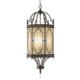 Murray Feiss F2309/6FG Parisienne Parlor Six-Light Hallway Pendant, Firenze Gold with Tessuto Vecchio Glass Covering