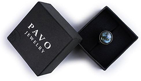 Labradorite Ring - 12 Carat Labradorite Gemstone with 925 Sterling Silver (Round Stone) Fixed (Size 8)
