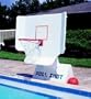 Pool Shot - PSL-100 - Varsity Swimming Pool Basketball Portable Hoops Game - White PVC - Stand Alone Base