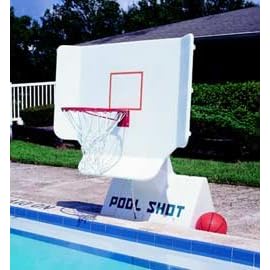 Pool Shot - PSL-100 - Varsity Swimming Pool Basketball Portable Hoops Game - White PVC - Stand Alone Base