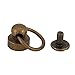 20 Sets Brass Round Pull Ring Rivets Studs, DIY Leather Craft Metal Rivet with Pull Ring Buckle, Leathercraft Screws Nail Rivets for Purse Phone Case Decoration,9mm(Bronze)